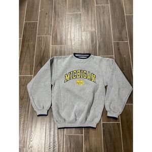 Vintage Logo Athletic Michigan University Grey Sweater Crewneck Size Medium